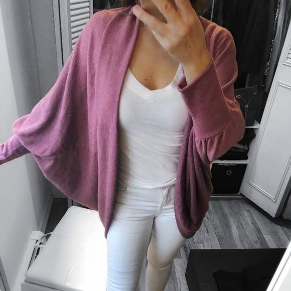 Sweaters - SALE⬇️ LAST 1▪️Mauve Dolman Sleeve Cocoon Cardigan